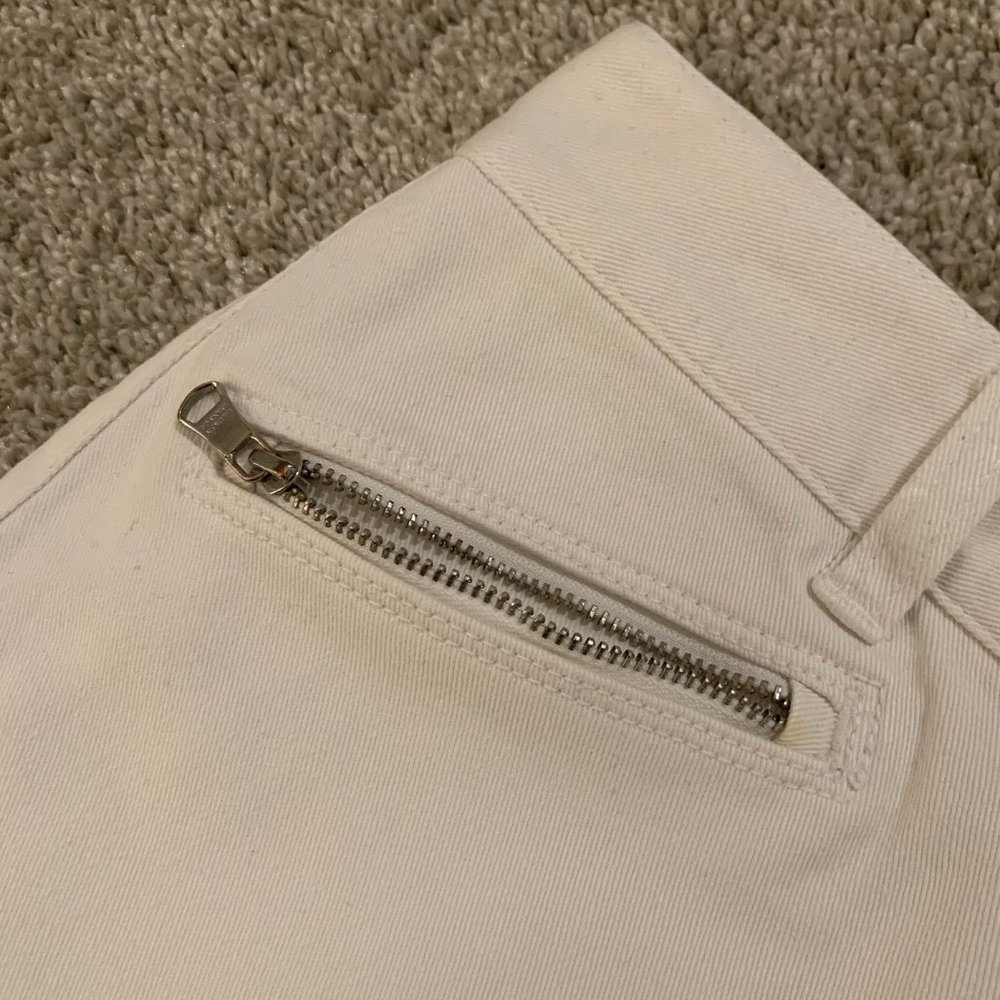 Vintage LRL Ralph Lauren Jeans Co. Denim Knee Length Y2K Pencil Skirt White - Picture 2 of 8